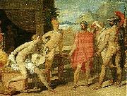 Jean Auguste Dominique Ingres akilles mottager i sitt talt agamenons sandebud